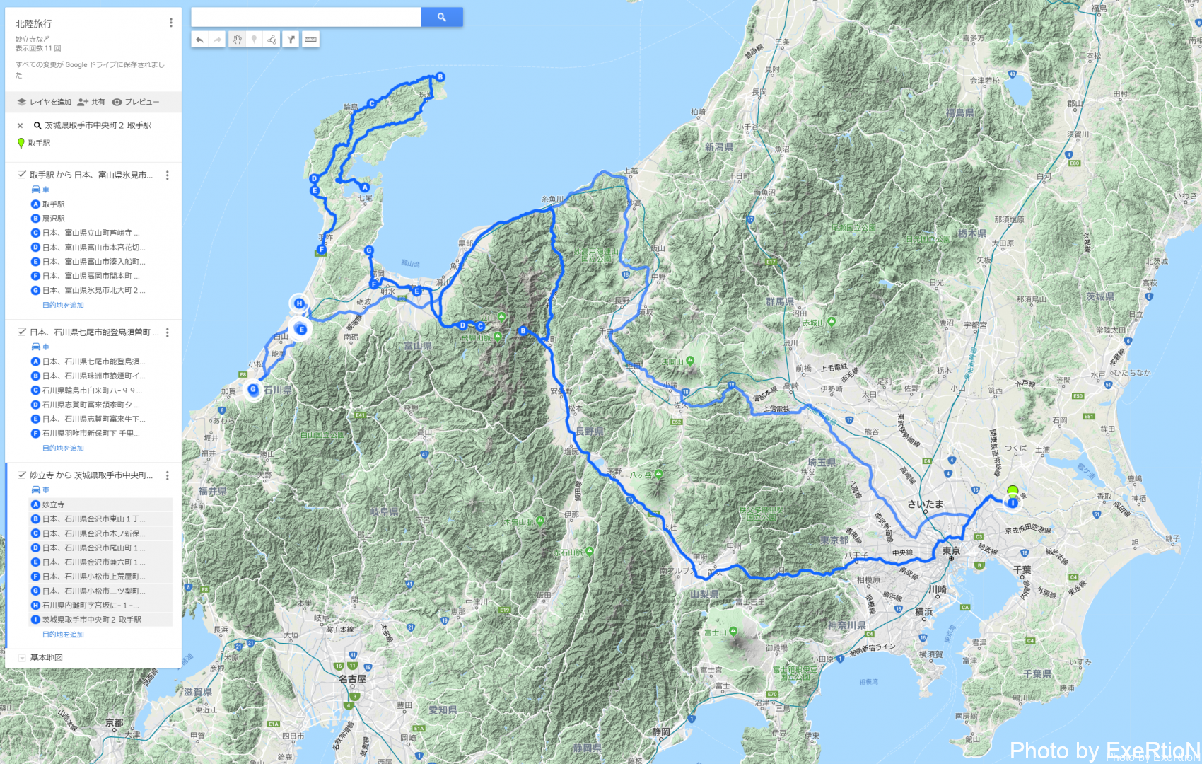 日本一周 47都道府県制覇の軌跡 In My Car Part18 富山県 Exertionのrx 8と旅行とウェアラブルを愛するブログ