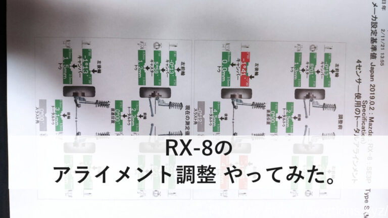 RX-8のアライメント