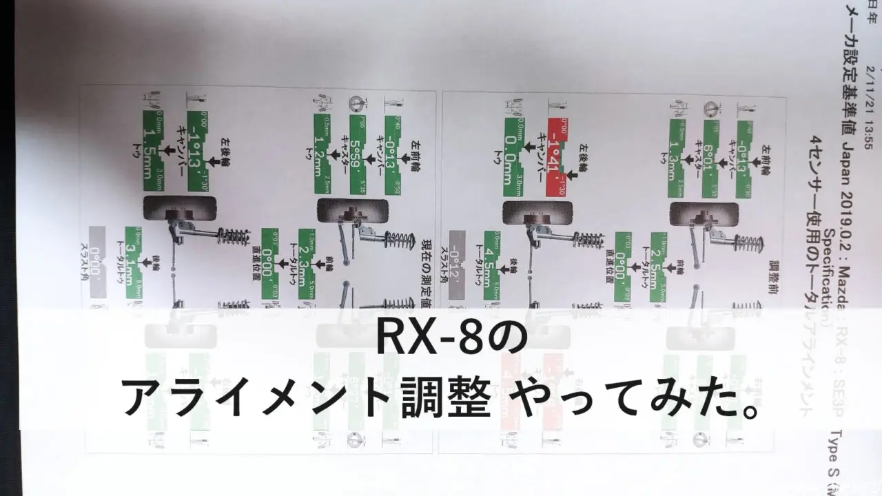 RX-8のアライメント
