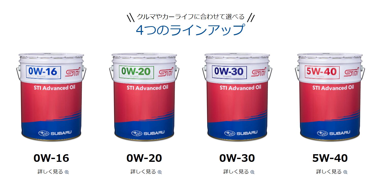 STIアドバンスドオイル一覧