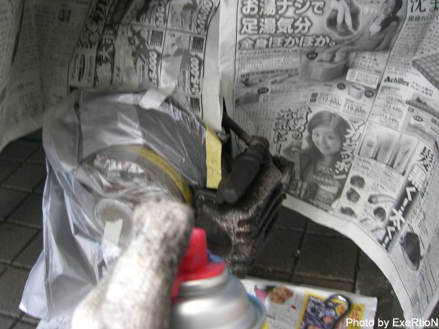 ゴルフ4のブレーキキャリパー塗装【DIY】 31 ゴルフ4のブレーキキャリパー塗装